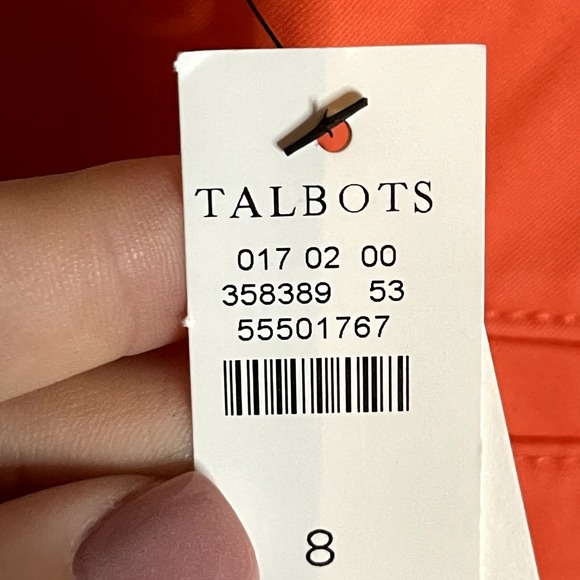 NWT Talbots Relaxed Chino Shorts 7" Inseam Bright Orange / Pink Color Size 8 - Picture 4 of 6